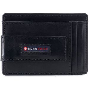 Alpine Swiss Mens RFID Safe Slim Magnetic Money Clip Leather Front Pocket Wallet